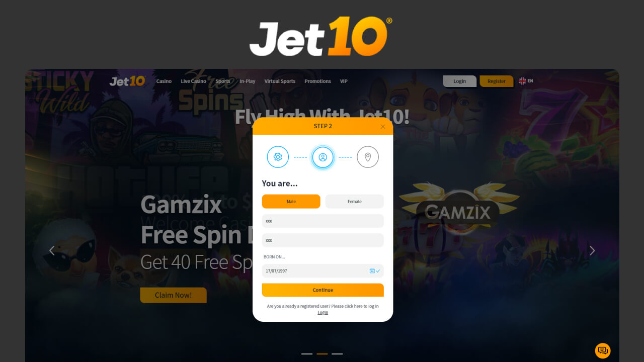 Jet10 Registration