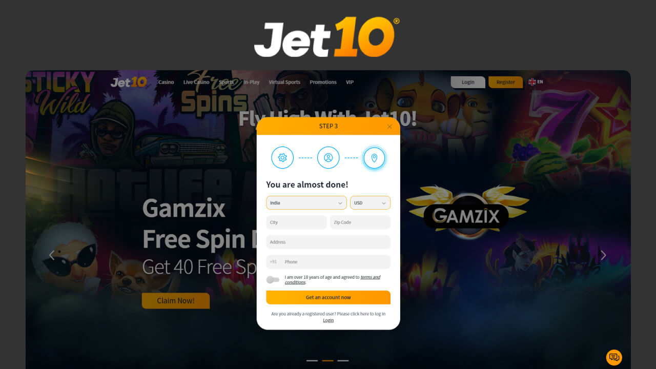 jet10 register