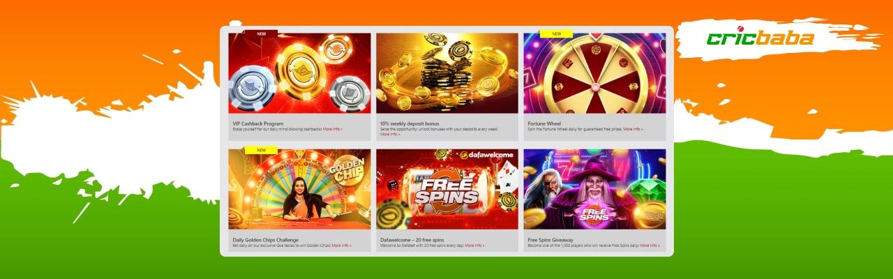 Dafabet casino bonuses