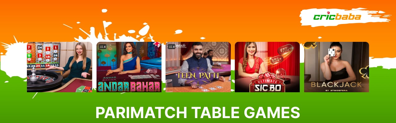 Parimatch table games