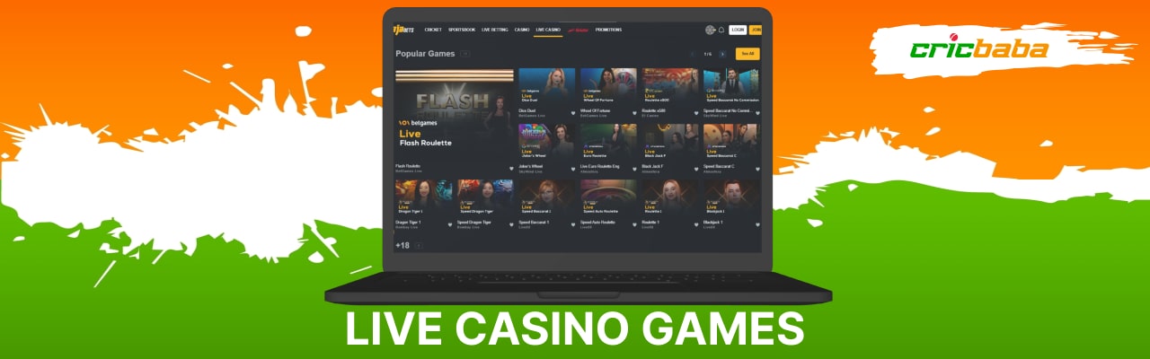 Rajabets live casino games