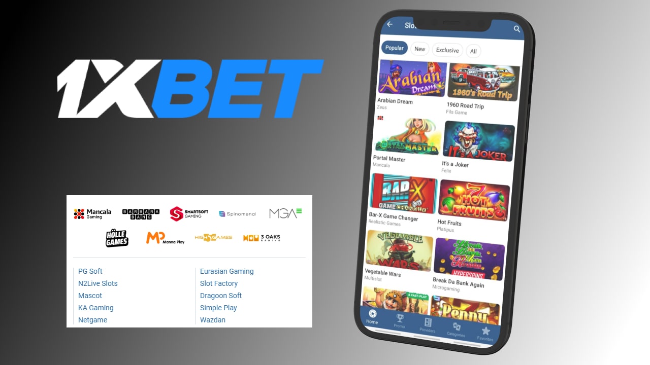 1xbet app casino games providers