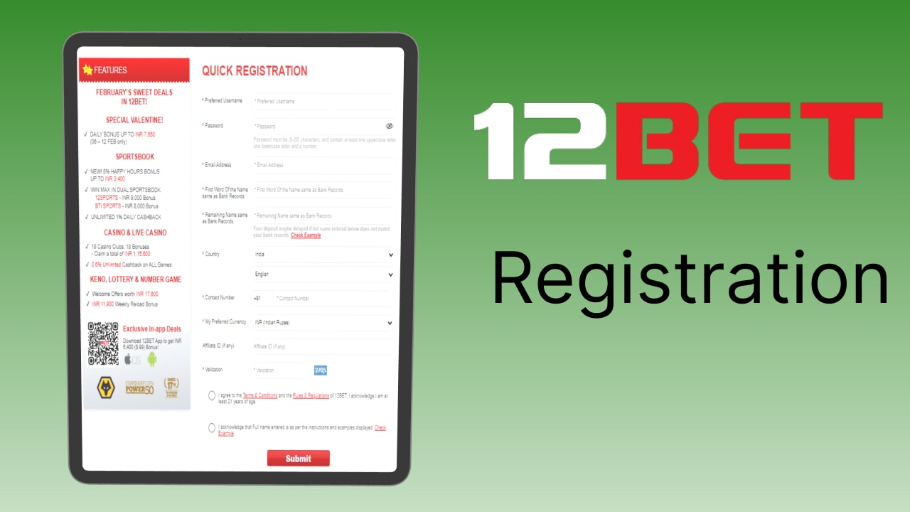 12bet registration