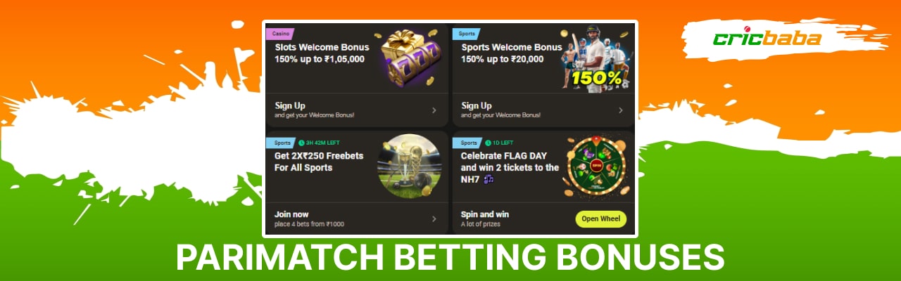 Parimatch betting bonuses