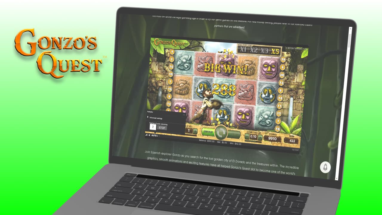 Gonzo's Quest online slot reels