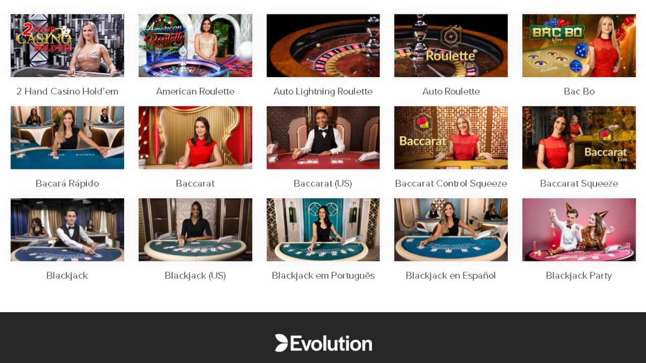 live casino games by Evolution Gaming 