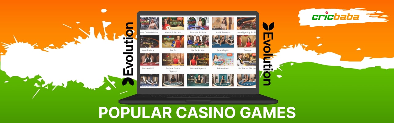 Evolution gaming casino games