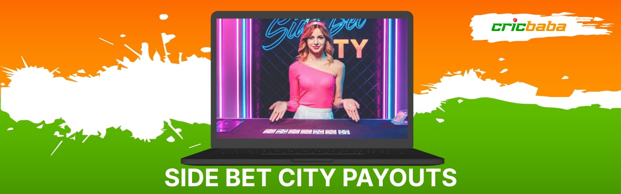 Side bet city live casino game payouts