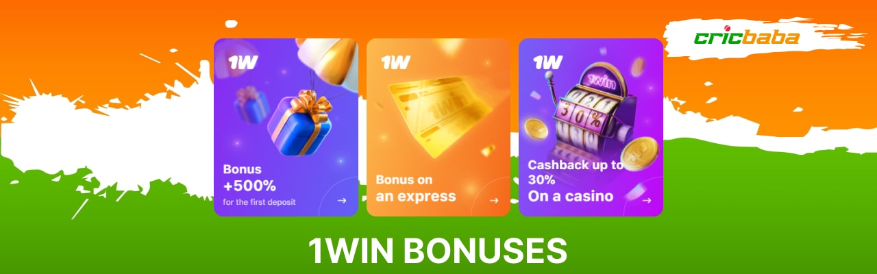 1Win app bonuses