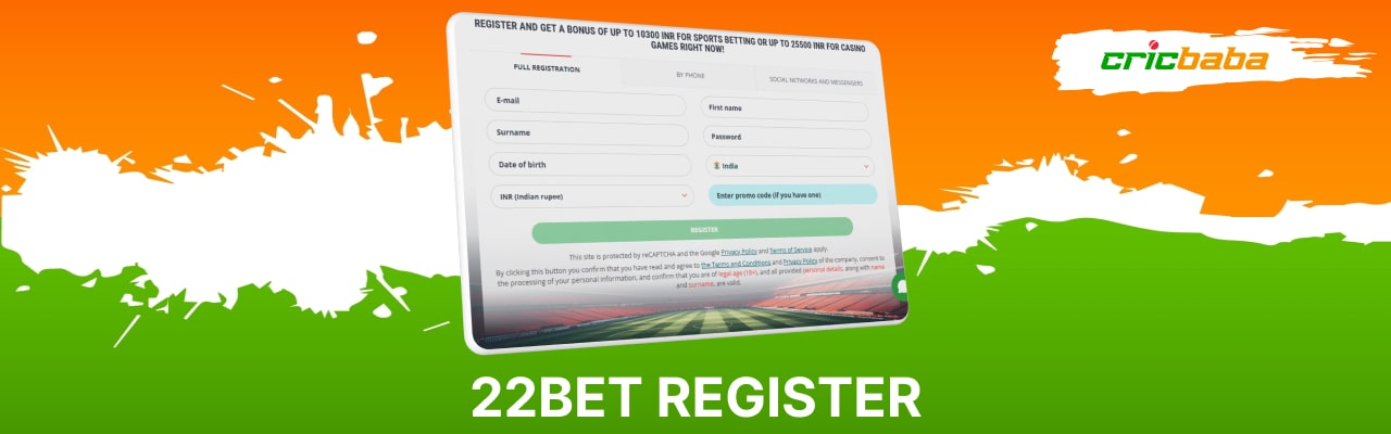 22Bet registration