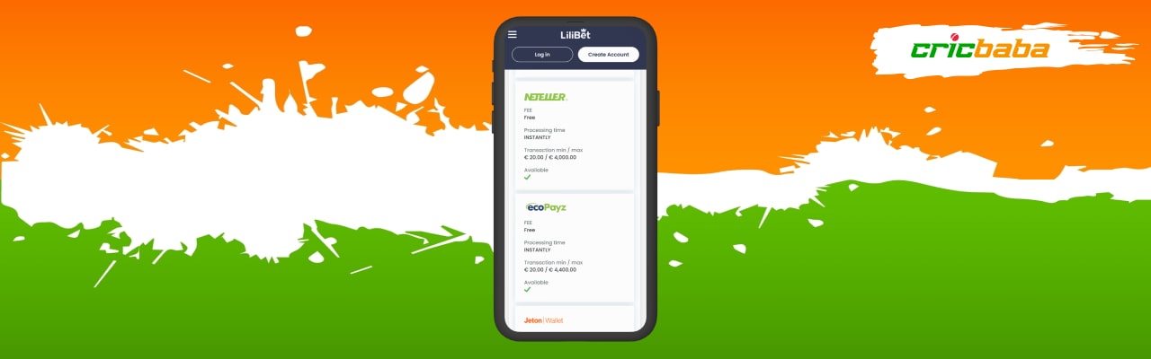 Deposit and withdrawal methods in lilibet app