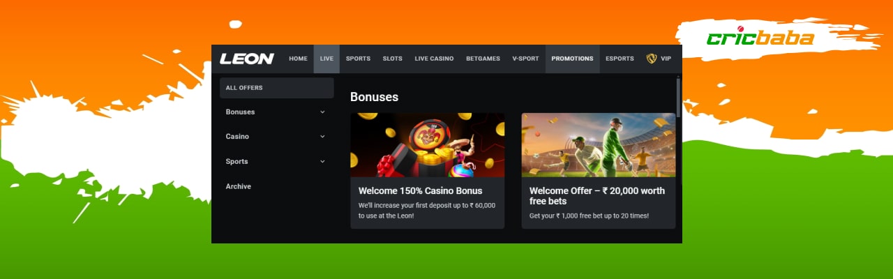 Leonbet welcome bonus