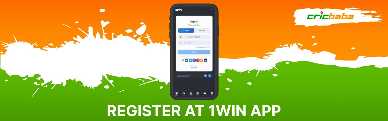 Register at 1win app