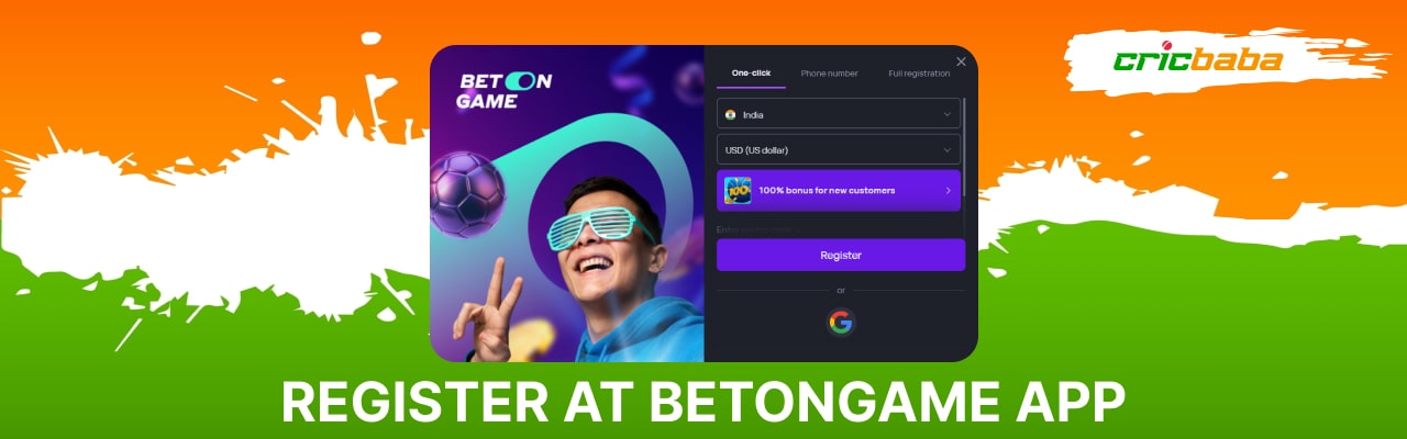 Register at betongame app